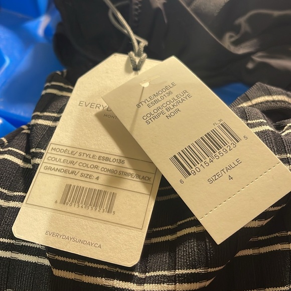 NWT Everyday Sunday Black Stripe One-Piece Swimsuit - Picture 6 of 6